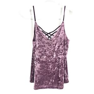 American Eagle Purple Velvet Strappy Tank Top Sz M